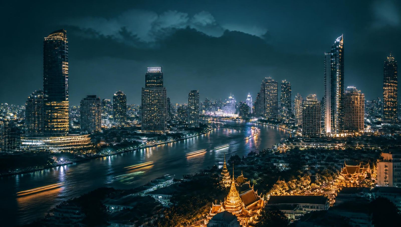 Bangkok skyline at night